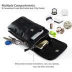 befen Genuine Leather Small Crossbody Bags for Women Cell Phone Bag Cross Body Purses,Silver Zipper