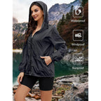 Light Weight Rain Jacket Women Waterproof Windbreaker Travel Rain Coats For Women Packable S-Xxl