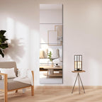 Delma Glass Full Length Wall Mirror Tiles, 14'' x 12'' 4PCS, Frameless Body Tiles for Bedroom, Mounted Home Gym, Door