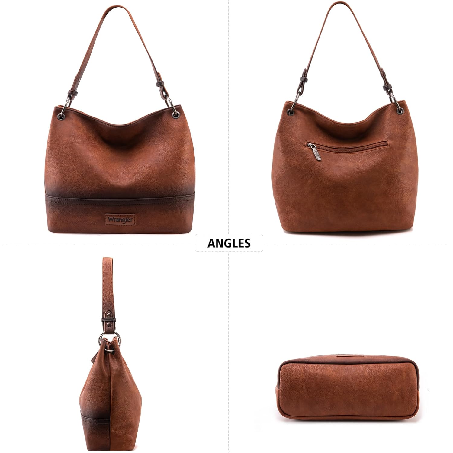Wrangler Hobo Bags for Women Vegan Leather Top Handle Shoulder Purses and Handbags