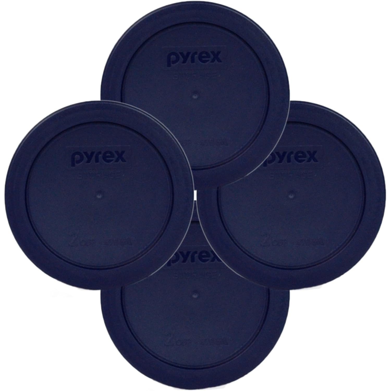 Pyrex 7200-PC 2-Cup Blue Food Storage Replacement Lid (4-Pack) - Made in USA