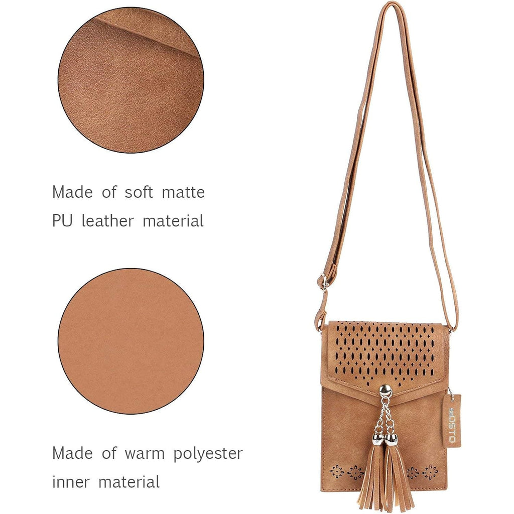 seOSTO Womens Small Crossbody Bag For Woman, Tassel Wallet Purse，Gifts For Teenage Girls