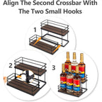 Kimilus 6 Bottle Capacity Coffee Syrup Organizer 2 Tier Coffee Syrup Stand Shelf For Coffee Bar Kitchen Small Wine Rack For Bar Family Storage For Syrup Wine Dressing