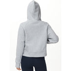 The Gym People Women'S Full-Zip Up Hoodies Jacket Fleece Workout Crop Tops Sweatshirts With Pockets Thumb Hole