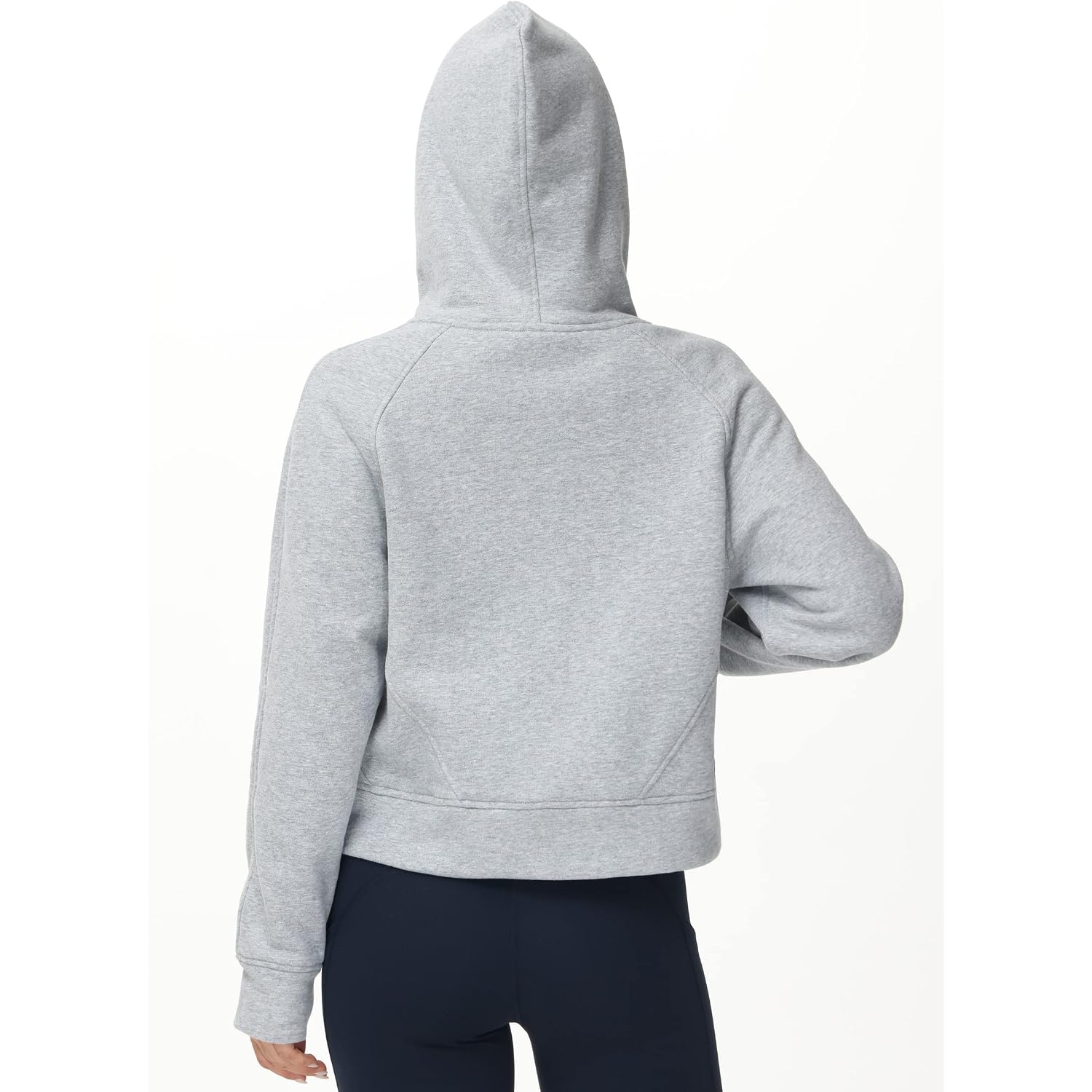 The Gym People Women'S Full-Zip Up Hoodies Jacket Fleece Workout Crop Tops Sweatshirts With Pockets Thumb Hole