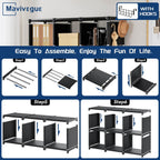 Mavivegue Bookcase, 18-Cube Extra Large Book Shelf, Diy Cube Storage Organizer For Bedroom, Living Room, Home Office - Black