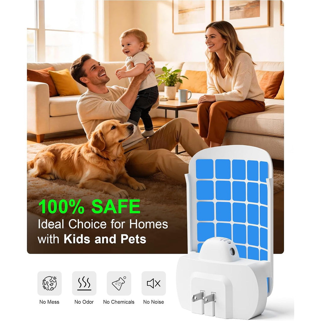 Wowcatch Plug-In Flying Insect Trap For Indoors, Fly Trap For Fruit Flies, Gnats & House Flies, Uv Light Indoor Bug Catcher For Home, Kitchen, Mess-Free Alternative To Bug Zapper, 1 Device 2 Refills