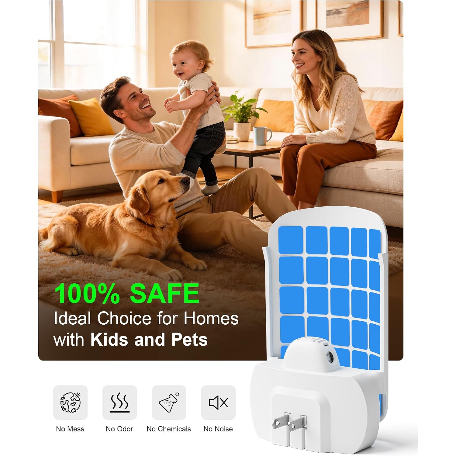 Wowcatch Plug-In Flying Insect Trap For Indoors, Fly Trap For Fruit Flies, Gnats & House Flies, Uv Light Indoor Bug Catcher For Home, Kitchen, Mess-Free Alternative To Bug Zapper, 1 Device 2 Refills