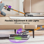 Cordless Stick Vacuum Cleaner, 40Kpa Powerful Suction Vacuum Cleaner With Led Headlight, Detachable Battery, 8-In-1 Lightweight Handheld Vacuums For Pet Hair Carpet And Hardwood Floor, Purple