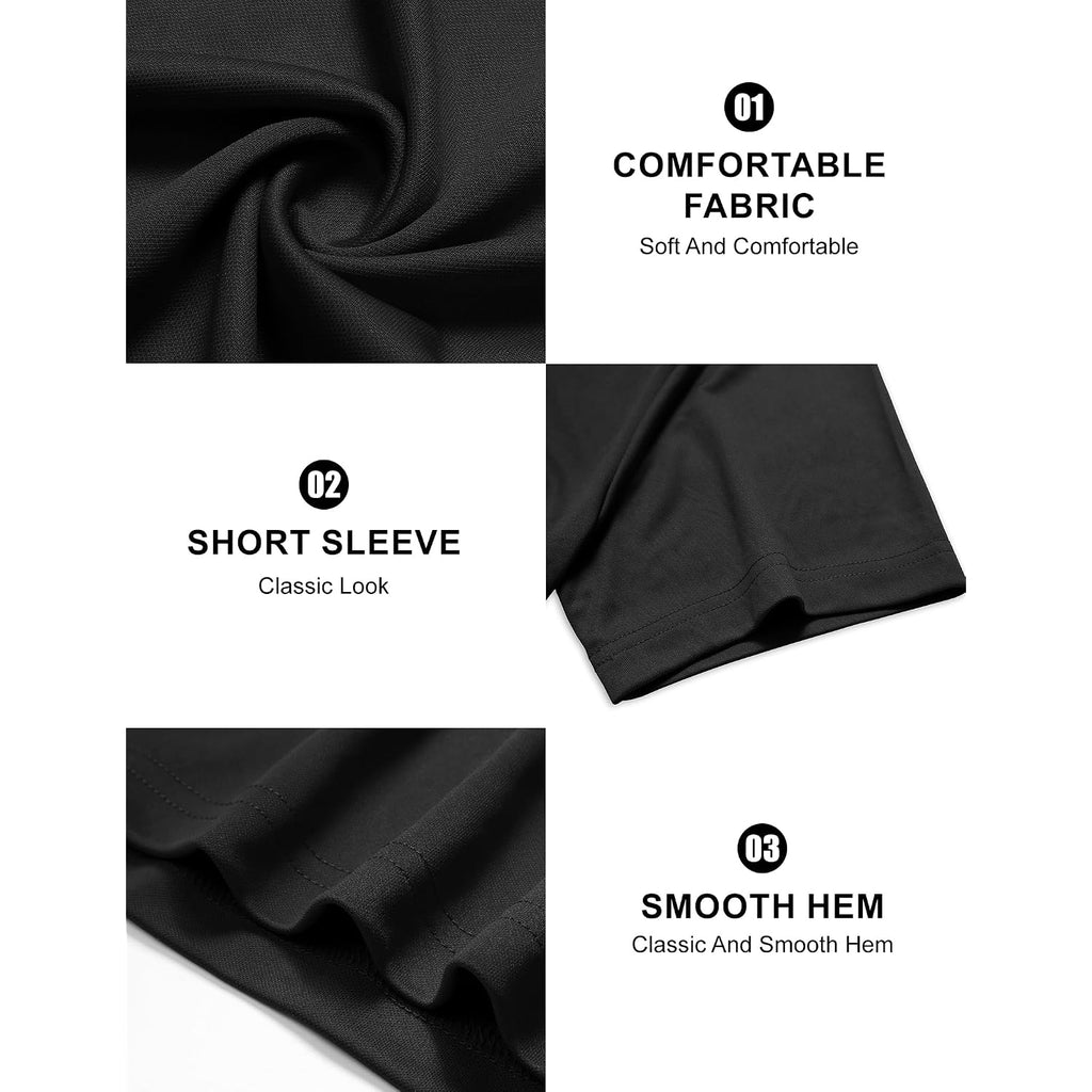 Hovsiyla 5 Pack Men'S Henley Shirt Basic T Shirt, Moisture Wicking Breathable Button Down Short Sleeve
