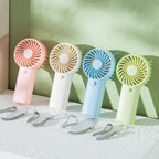 4 Pack Mini Portable Fan - 5'' Aaa Battery Operated, Lightweight Handheld With 1 Speed & Lanyard - Quiet Personal Fan For Kids, Girls, Women & Men - Ideal For Office,Outdoor,Travel,Commute,Makeup