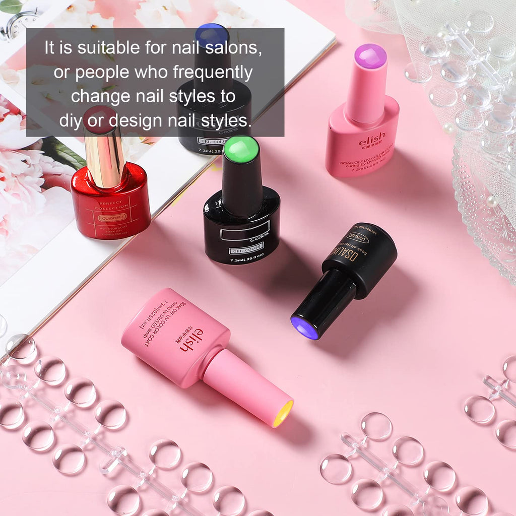 120pcs Color Display Tips, Clear Nail Art Display Chart Nail Polish Swatches Dots with Adhesive Sticker for Nail Polish