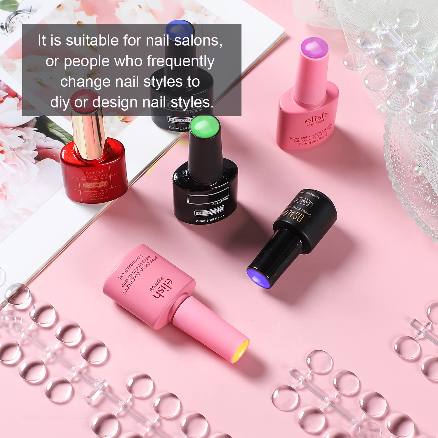 120pcs Color Display Tips, Clear Nail Art Display Chart Nail Polish Swatches Dots with Adhesive Sticker for Nail Polish