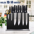 Magnetic Knife Block Without Knives—Black Stainless Steel Double-Sided Magnetic Knife Holder Stand With Strong Magnets, Knife Storage Organizer For Kitchen Counter Top