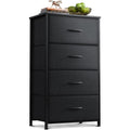 Aodk Dresser For Bedroom With 4 Storage Drawers, Small Dressers Chest Of Drawers Fabric Dresser With Sturdy Steel Frame, Black