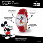 Disney Mickey Watch - Watch For Women - Mickey Mouse Watches For Women Toys - 90S Mouse - Vintage - Articulating Hands - Gold Case - Brown Leather Strap