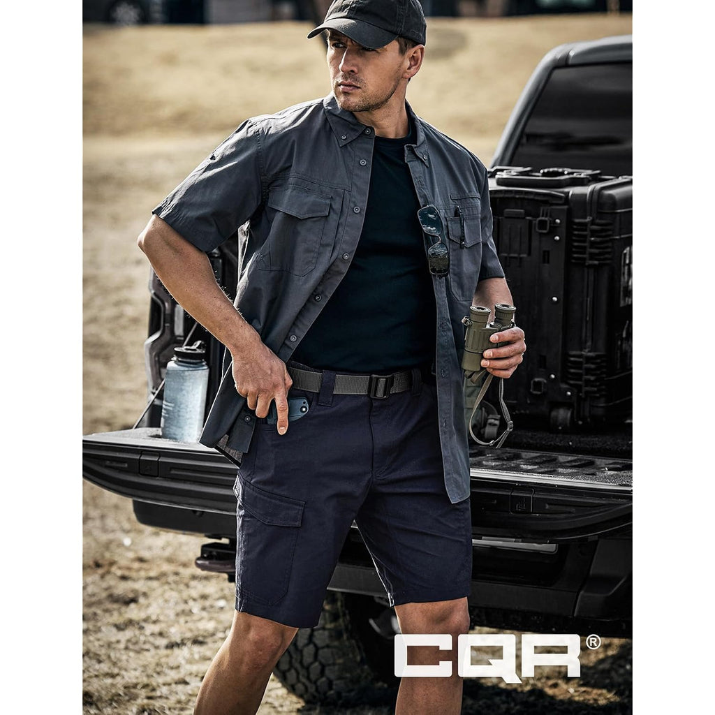 Cqr Men'S Flex Casual Cargo Shorts, Lightweight Water Resistant Golf Shorts, Stretch Tactical Work Shorts With Multi-Pocket