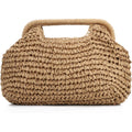 Straw Dumpling Clutch Bag, Summer Beach Bag, Woven Straw Tote Clutch Purse For Women, Vacation Evening Bags