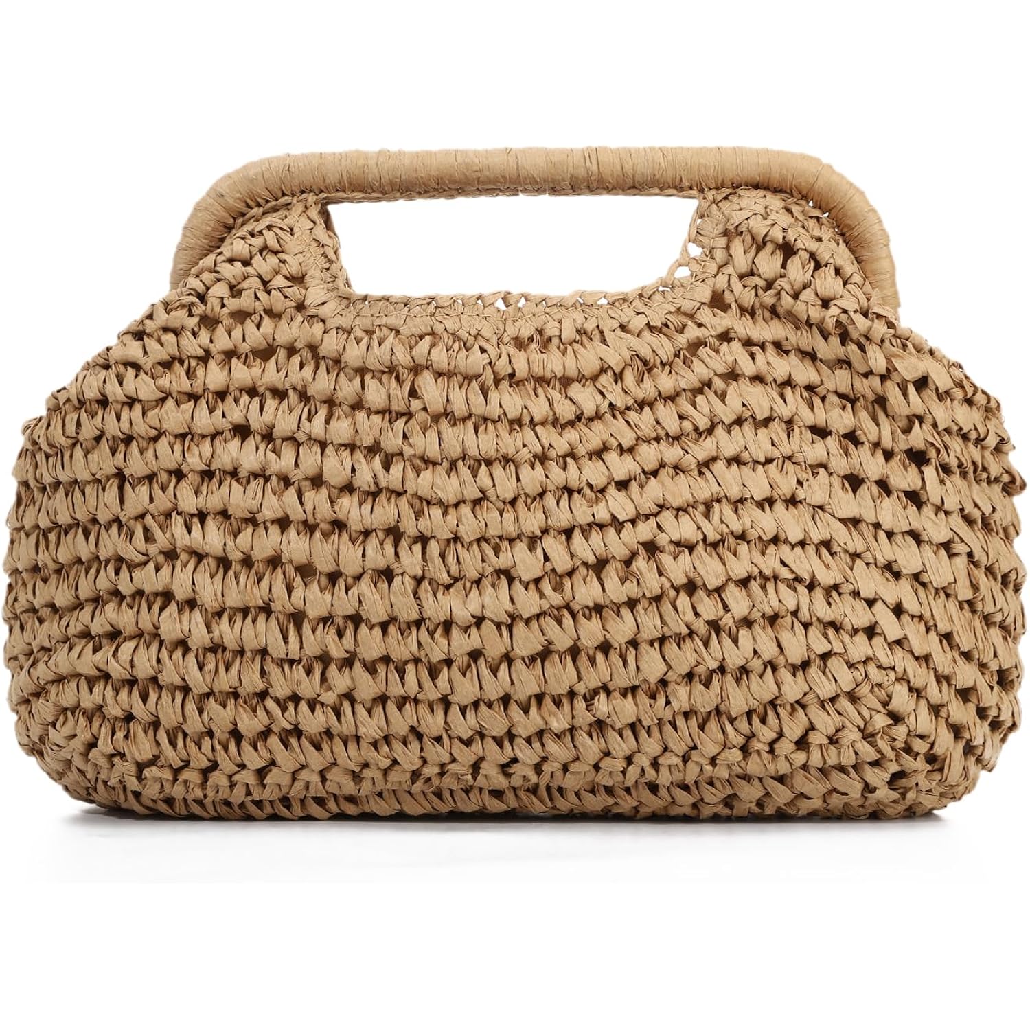 Straw Dumpling Clutch Bag, Summer Beach Bag, Woven Straw Tote Clutch Purse For Women, Vacation Evening Bags