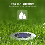 4.6Inch Solar Ground Lights 12Packs, Garden Solar Outdoor Waterproof Pathway Bright In-Ground Landscape Lights For Patio, Lawn, Yard, Driveway, Step And Walkway(White Light)