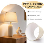 Drum Lamp Shades Set Of 2, 12"Top X 16"Bottom X 11"High, Champagne Beige | Large Drum Lampshades For Table Lamps, Floor Lamp Shade, E26 Base Harp Holders Included, Spider, Natural Linen, Easy Assembly