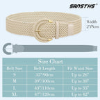 Women Wide Woven Belt for Dresses Fashion Rattan Braided Waist Belt Straw Raffia Boho Belt for Jeans