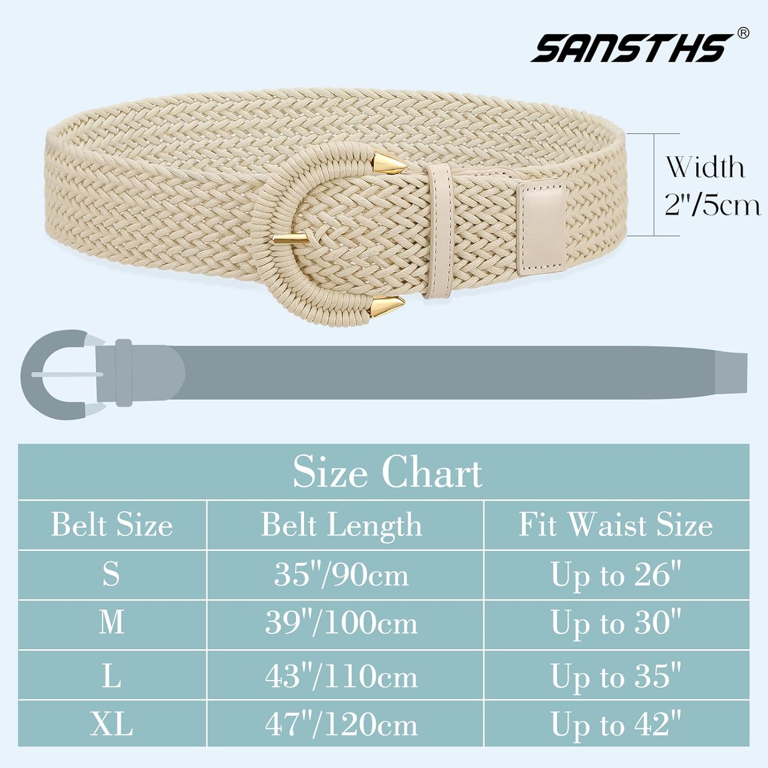 Women Wide Woven Belt for Dresses Fashion Rattan Braided Waist Belt Straw Raffia Boho Belt for Jeans