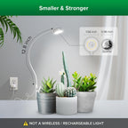 Sansi Grow Lights For Indoor Plants, Pot Clip Led Plant Lights For Indoor Growing, Full Spectrum, Plant Lamp With 4-Level Dimmable, Auto On Off 3 6 12 Hrs Timer For Succulents, Small Plant, White, 5V.