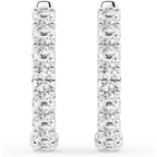 Belacqua 2-3 Carat Round Lab Grown Inside Out Diamond Hoop Earrings in Sterling Silver, Color J-K, Clarity I1-I2, Prong Set, 2.90MM Width, 26.80MM Height, Fine Jewelry for Women, Gift Box Included