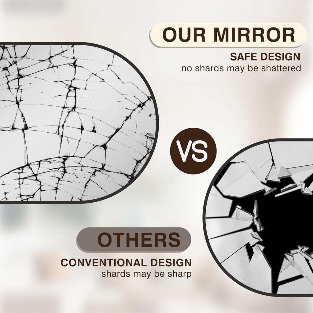 FICTOR Bathroom Mirror for Wall, Arched Vanity Bathroom Mirror for Over Sink, Metal Framed with HD Shatter-Proof Glass for Entryway, Living Room,Bedroom(2 Pack 24” x 36”, Black)