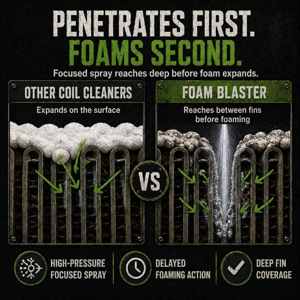 Leak Saver Foam Blaster Ac Coil Cleaner Foam Spray | Hvac Coil Cleaner For Ac Unit | Professional Deep-Penetrating Formula For Evaporator (No Rinse) & Condenser (Light Rinse)