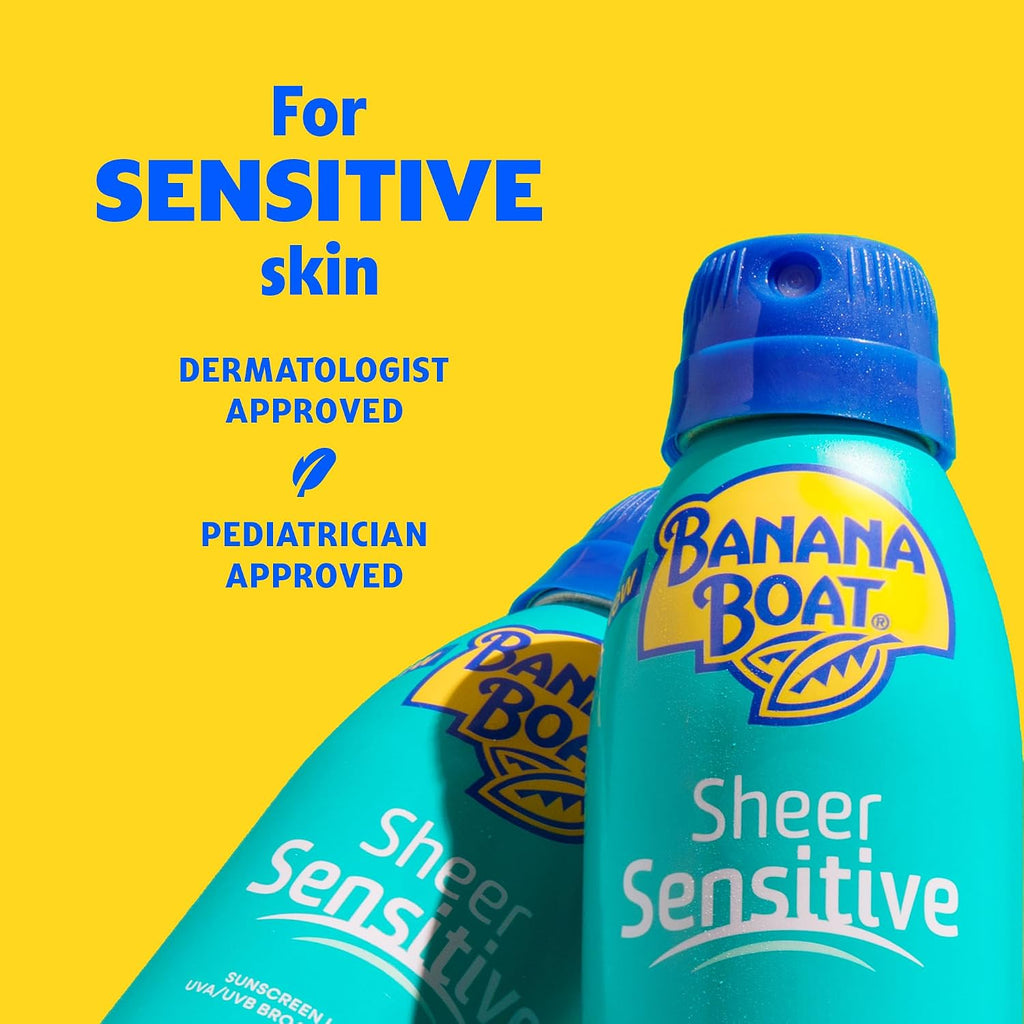 Banana Boat Sheer Sensitive Sunscreen Spray Spf 50, 6 Oz