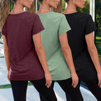 Womens 3 Pack T-Shirts Short Sleeve Summer Tops Fashion Basic Tees Comfy Casual Vacation Outfits Workout Clothes 2026