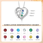 Jewelstruck Personalized Mothers Necklace with Birthstones Sterling Silver Necklace for Women Engraved Names Anniversary Birthday Gifts for Mom Wife Nana Mothers Day Christmas Gift Ideas