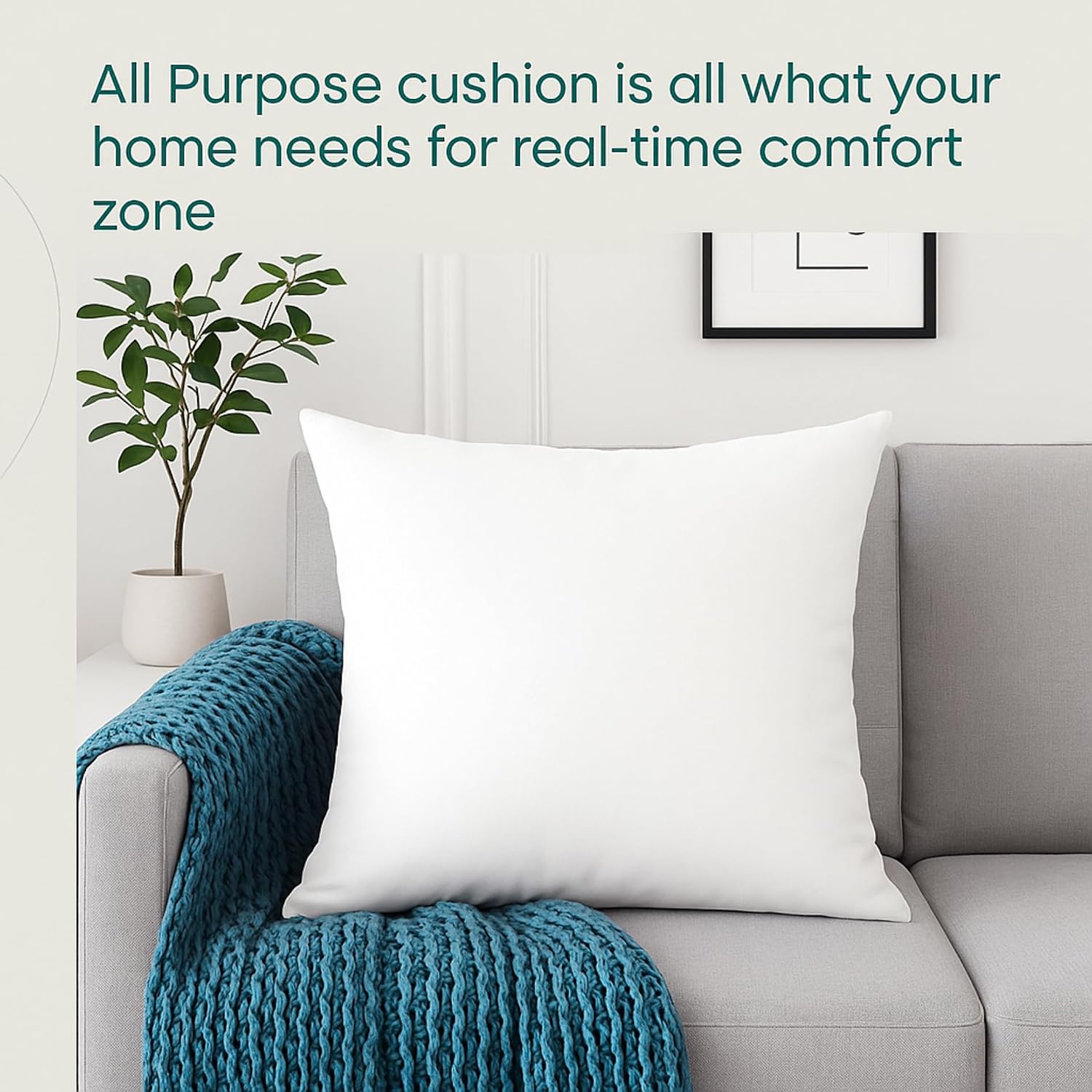 Lane Linen Throw Pillow Insert - Pack Of 2 16X16 Pillow Inserts For Decorative Pillow Covers, Throw Pillows Insert For Couch - White