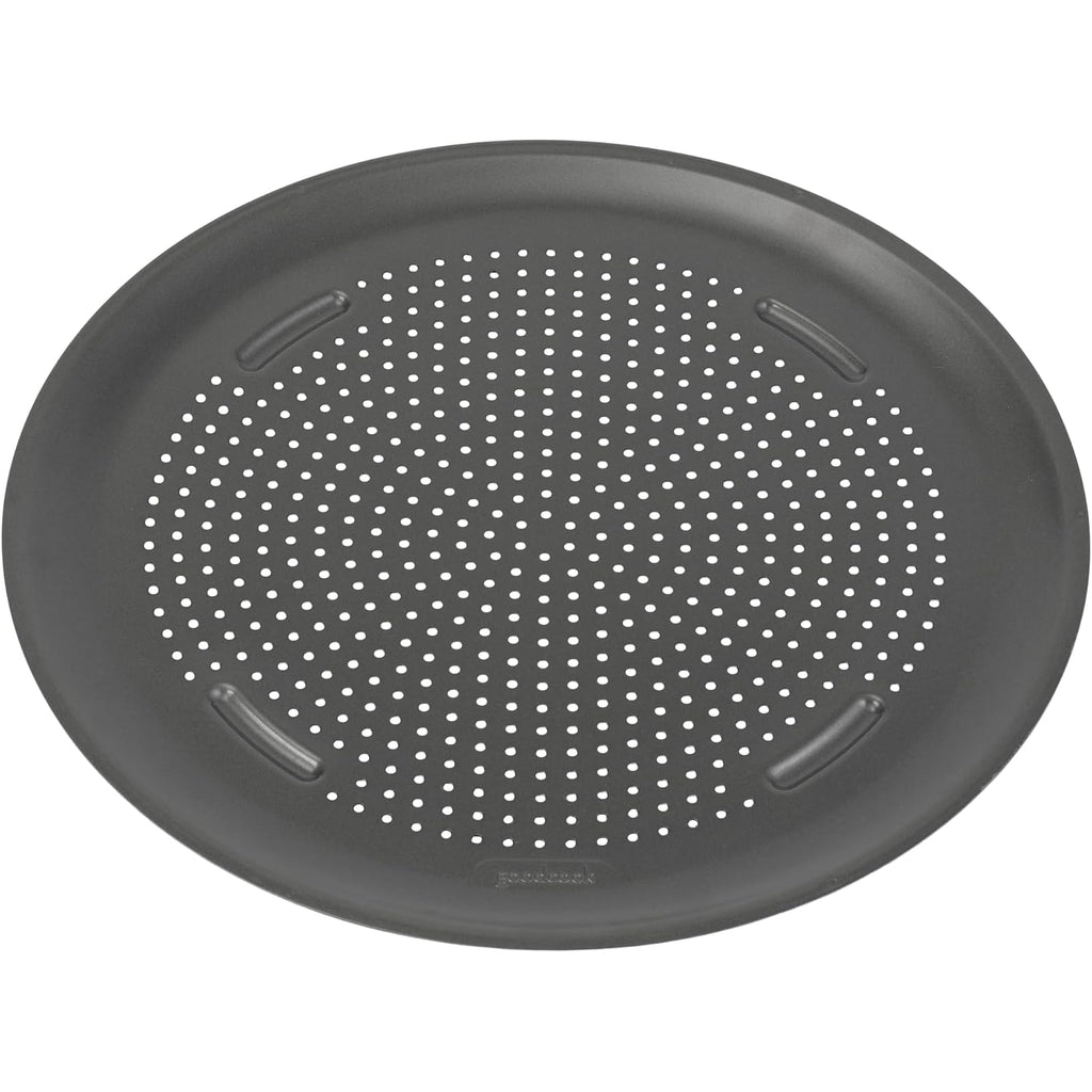 Goodcook Airperfect Insulated Nonstick Carbon Steel Pizza Pan With Cutting Guides, Perforated Nonstick Pizza Pan, 15.75-Inch, Gray