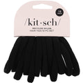 Kitsch Nylon Hair Ties No Damage - Stretchable Hair Bands For Strong All-Day Hold, Ponytail Holders | Hair Accessories For Girls - Black, 12 Pcs