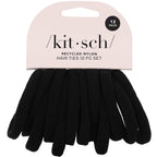 Kitsch Nylon Hair Ties No Damage - Stretchable Hair Bands For Strong All-Day Hold, Ponytail Holders | Hair Accessories For Girls - Black, 12 Pcs