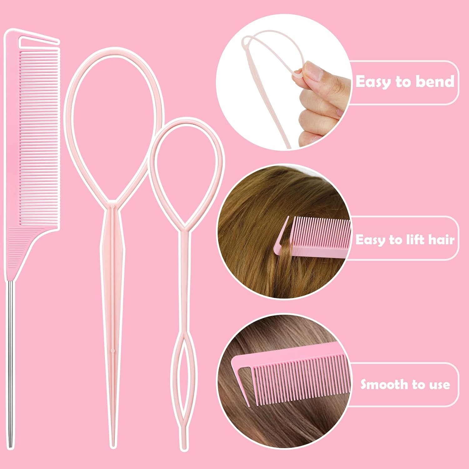 Auroray Hair Accessories For Girl, 1543 Pcs Elastic Hair Rubber Bands Set 20 Colors Elastic Hair Ties With Organizer Box Cotton Baby Hair Ties, Hair Tail Tools, Rat Tail Comb, Butterfly Hair Clips