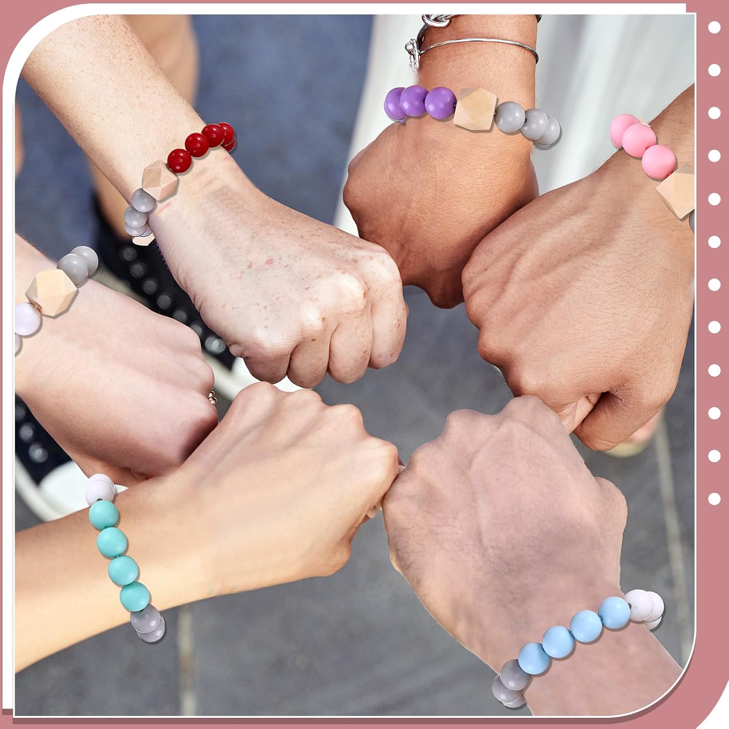 Faccito 12 Pcs Inspirational Keychain Bracelet with Tassel Beaded Motivational Quote Wristlet Keyring for Nurse Grad Gift(Aesthetic Color)