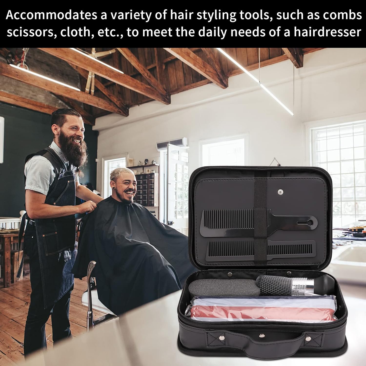Hair Cutting Kit, 22 Pcs Professional Barber/Hair Salon Tool Set, Barber Bag Includes Hairdressing Scissors Shears, Barber Cape, Combs... Complete Hair Cutting Kit For Barber, Salon, Home Use