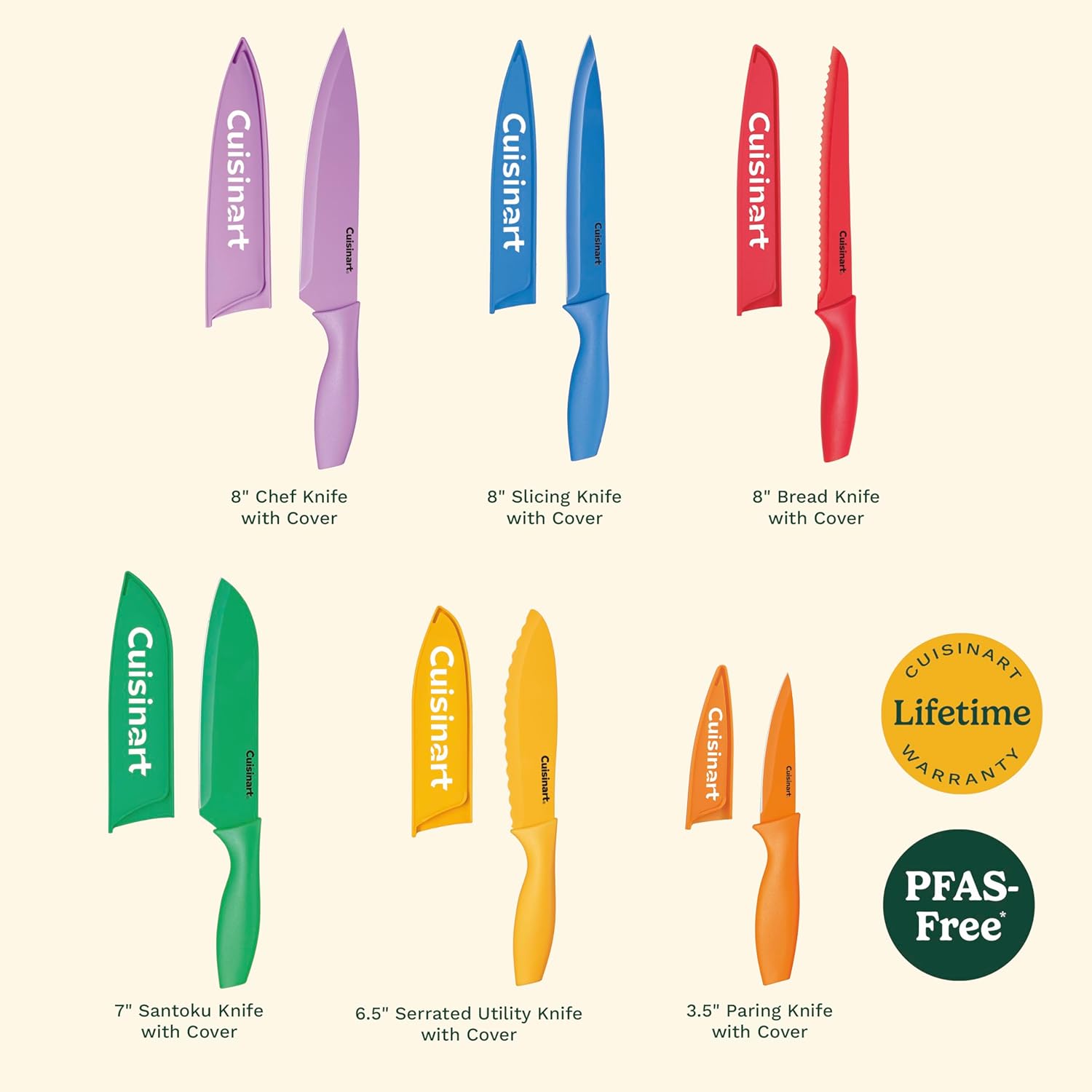 Cuisinart C55-01-12PCKS Collection 12-Piece Knife, Multicolor Advantage-Cutlery-Set, Multi-colored