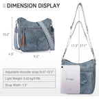 Crossbody Bags For Women Trendy Vegan Leather Hobo Purses Embossed Shoulder Handbag Lightweight Travel Purse