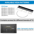 Studless Drywall Tv Mount For 13-55 Inch Tvs, No Stud Tv Wall Bracket Max Vesa 400X400Mm Up To 100 Lbs Universal Fits Most Led Lcd Plasma Flat/Curved Screen Tvs & Monitors-Upgraded Bubble Level