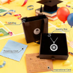 2026 Graduation Gifts for Her-925 Sterling Silver Graduation Compass Necklace College Graduation Gifts for Women Her Granddaughter Daughter 2026