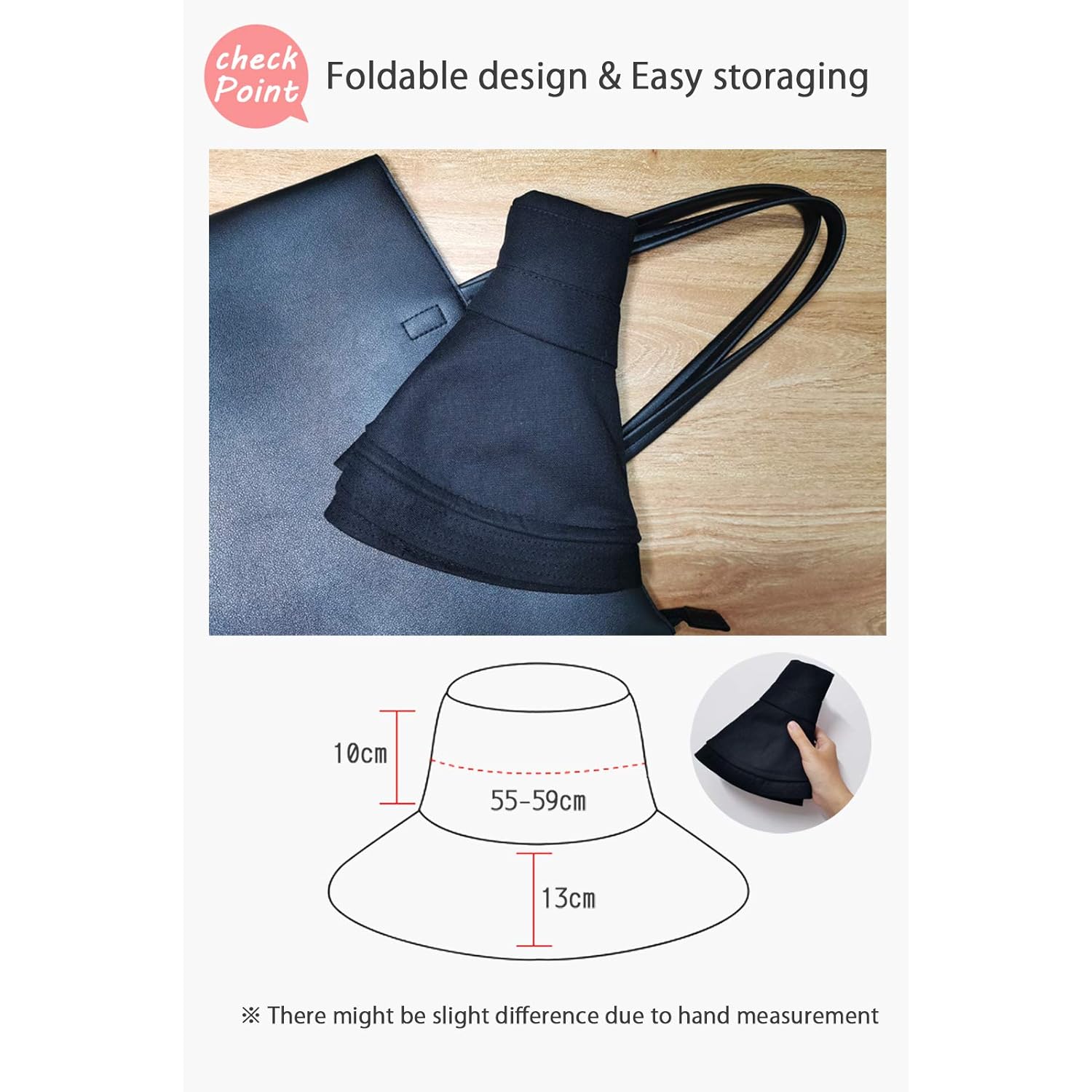 Wide Brim Bucket Hat - UPF50+ Protection Travel Beach Sun Hat with Semi-Rigid Adjustable Foldable Brim