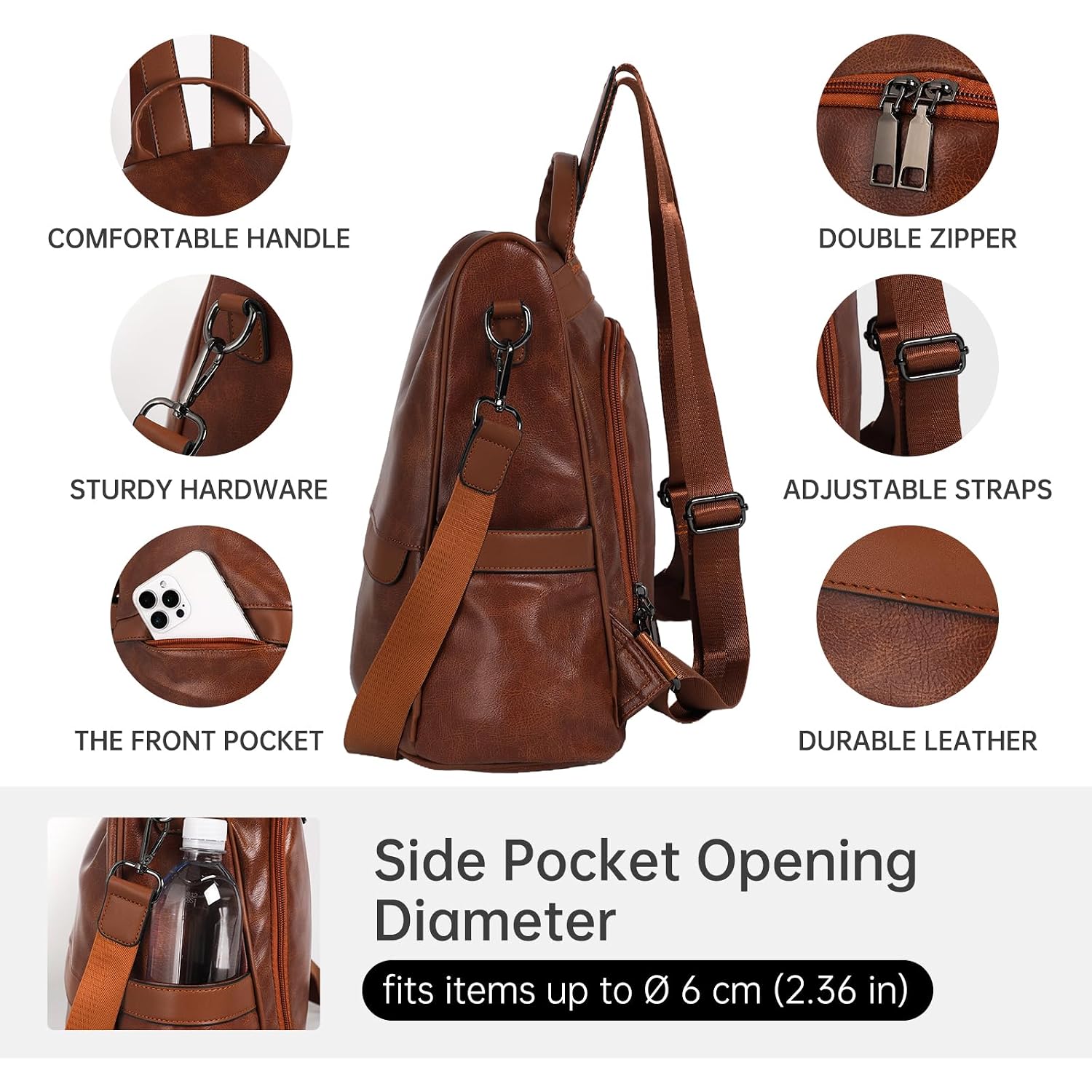 Women Backpack Purse Pu Leather Anti-Theft Casual Shoulder Bag Fashion Ladies Satchel Bags