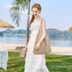 Hatisan Crochet Bag For Women, Handmade Knit Beach Tote Bag Summer