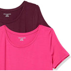 Amazon Essentials Women'S Short-Sleeve Scoopneck Tunic Tops, Pack Of 2