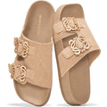Project Cloud 100% Genuine Leather Womens Sandals Dressy - Lightweight & Non-Slip Women'S Flats Sandals Women With Plush & Soft Insole Slides Sandals For Women 2026 (Velora)